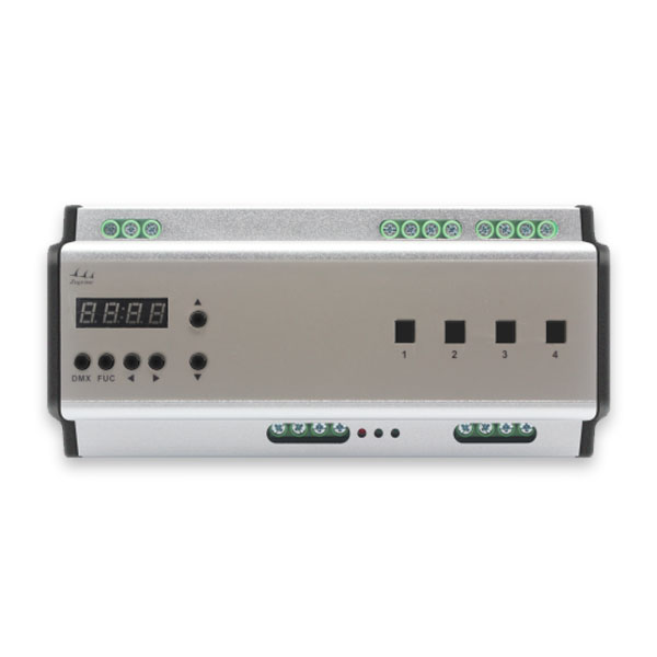 AC100-240V 5MM rail 4 circuits 512 standard protocol signal software or panel control EXP Rail Switch Controller for home lighting systems ,led strip projects , led strip remote control